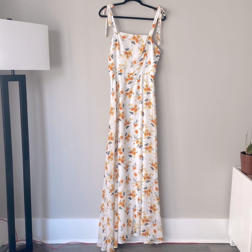 Yellow and white floral maxi dress